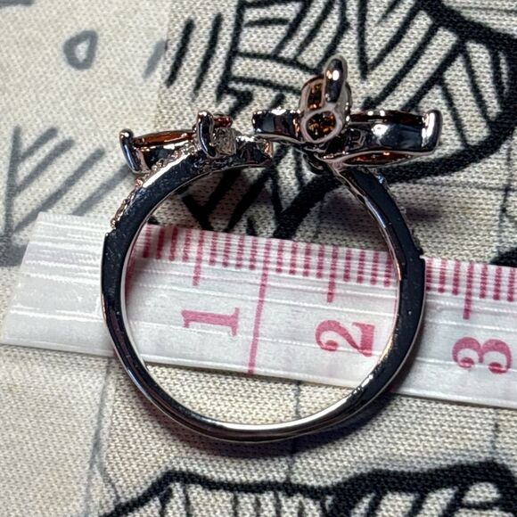 925 Sterling Silver Gem Butterfly Ring Size 10 - Picture 6 of 8